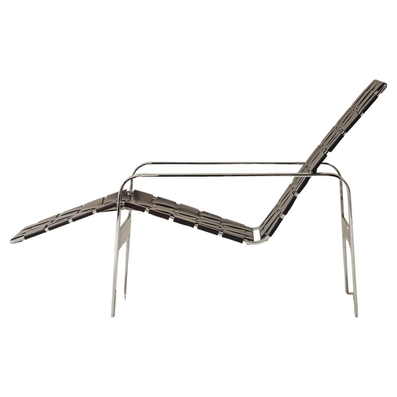 ‘Canyon’ chaise longue by Ralph Lauren in steel and leather, USA 2000s