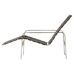 ‘Canyon’ chaise longue by Ralph Lauren in steel and leather, USA 2000s