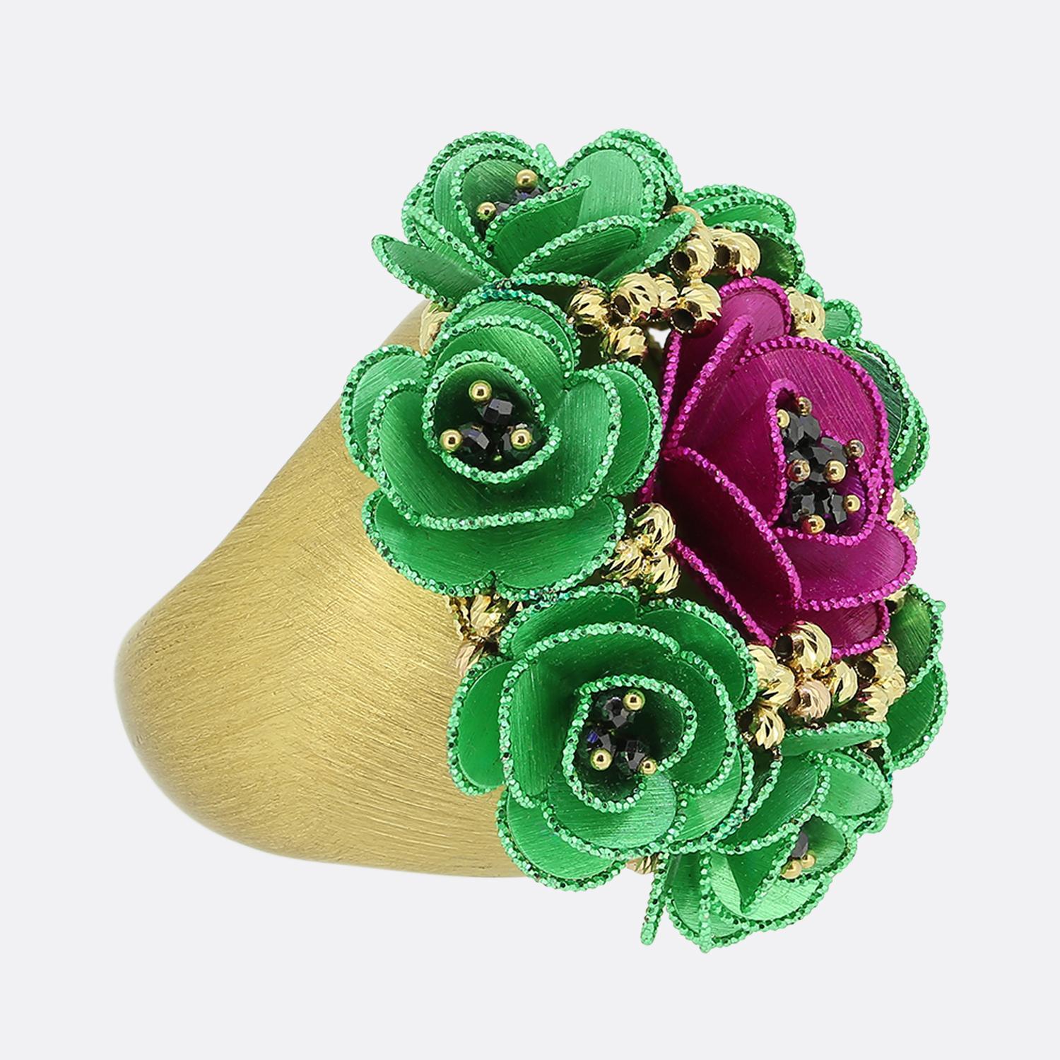 Caoro Bouquet Cocktail Ring In Good Condition For Sale In London, GB