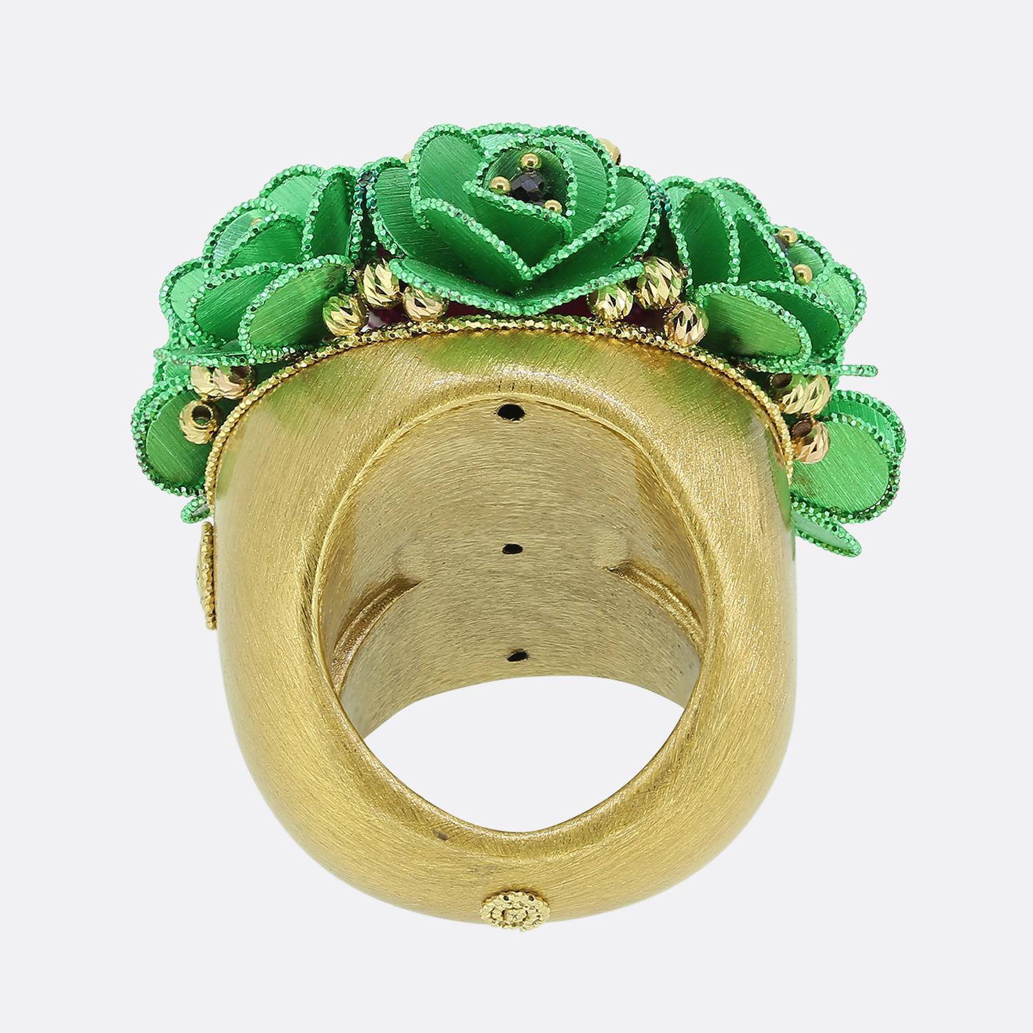 Women's or Men's Caoro Bouquet Cocktail Ring For Sale