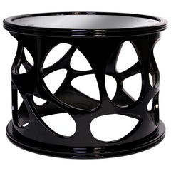 Caos Side Table in Black Lacquer Gloss