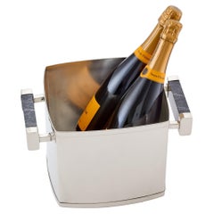 CAPA Champagne Bucket, Alpaca Silver & Black Marble