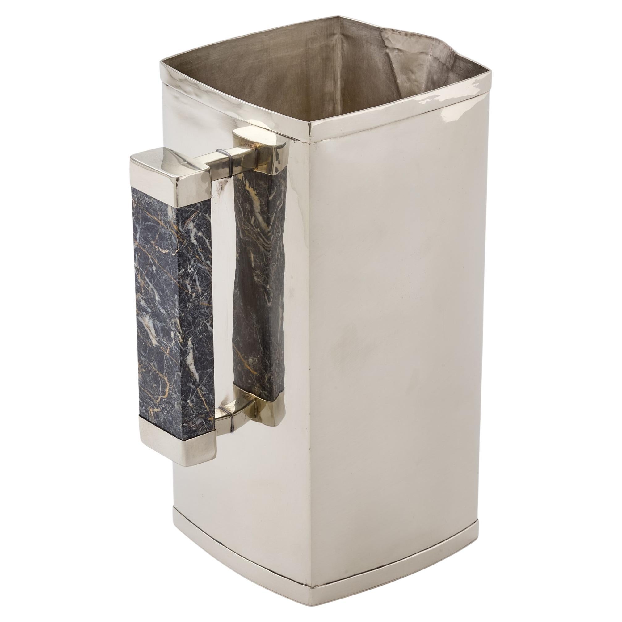 CAPA Large Pitcher, Alpaca Silver & Black Marble