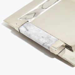 CAPA MINI Vassoio piccolo, Alpaca Silver e Marmo grigio