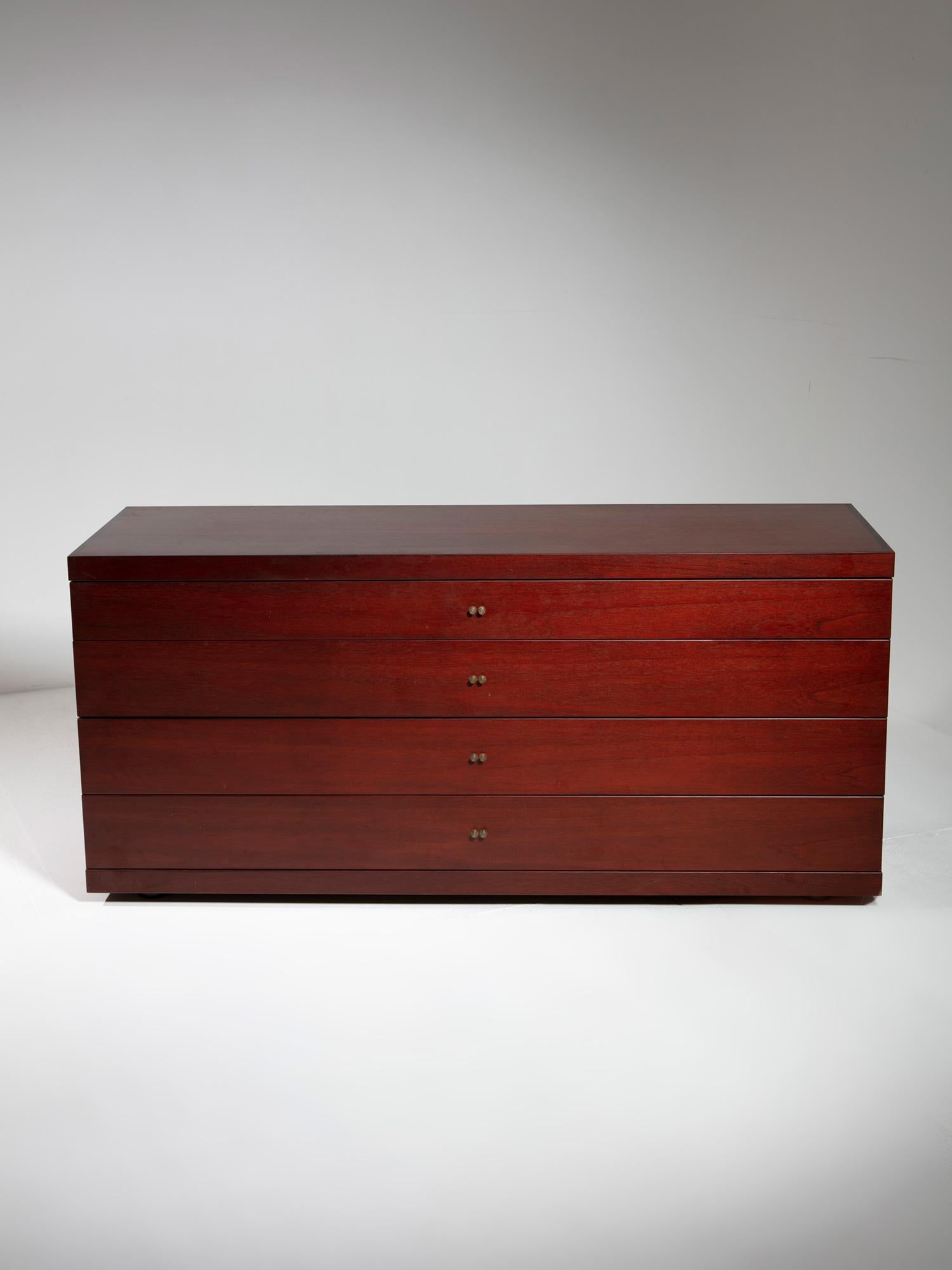 Capable MB84 Wood Chest of Drawers by Roberto Poggi for Poggi, Italy, 1990s In Good Condition For Sale In Milan, IT