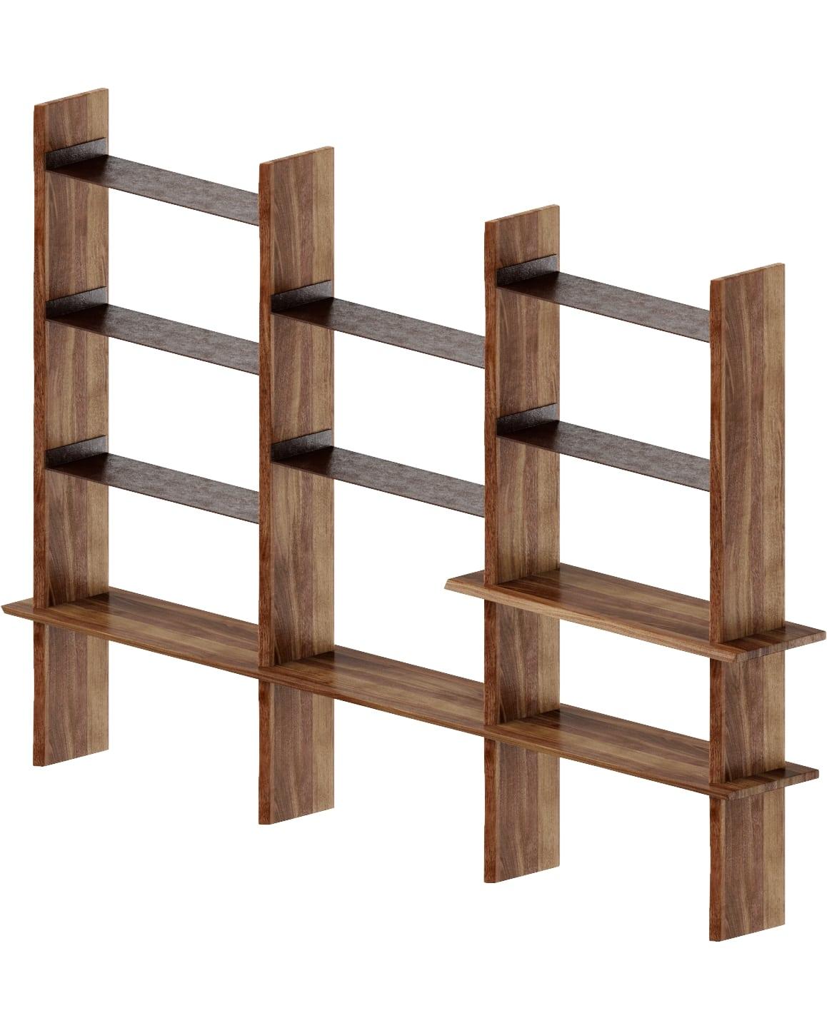 wood library shelves