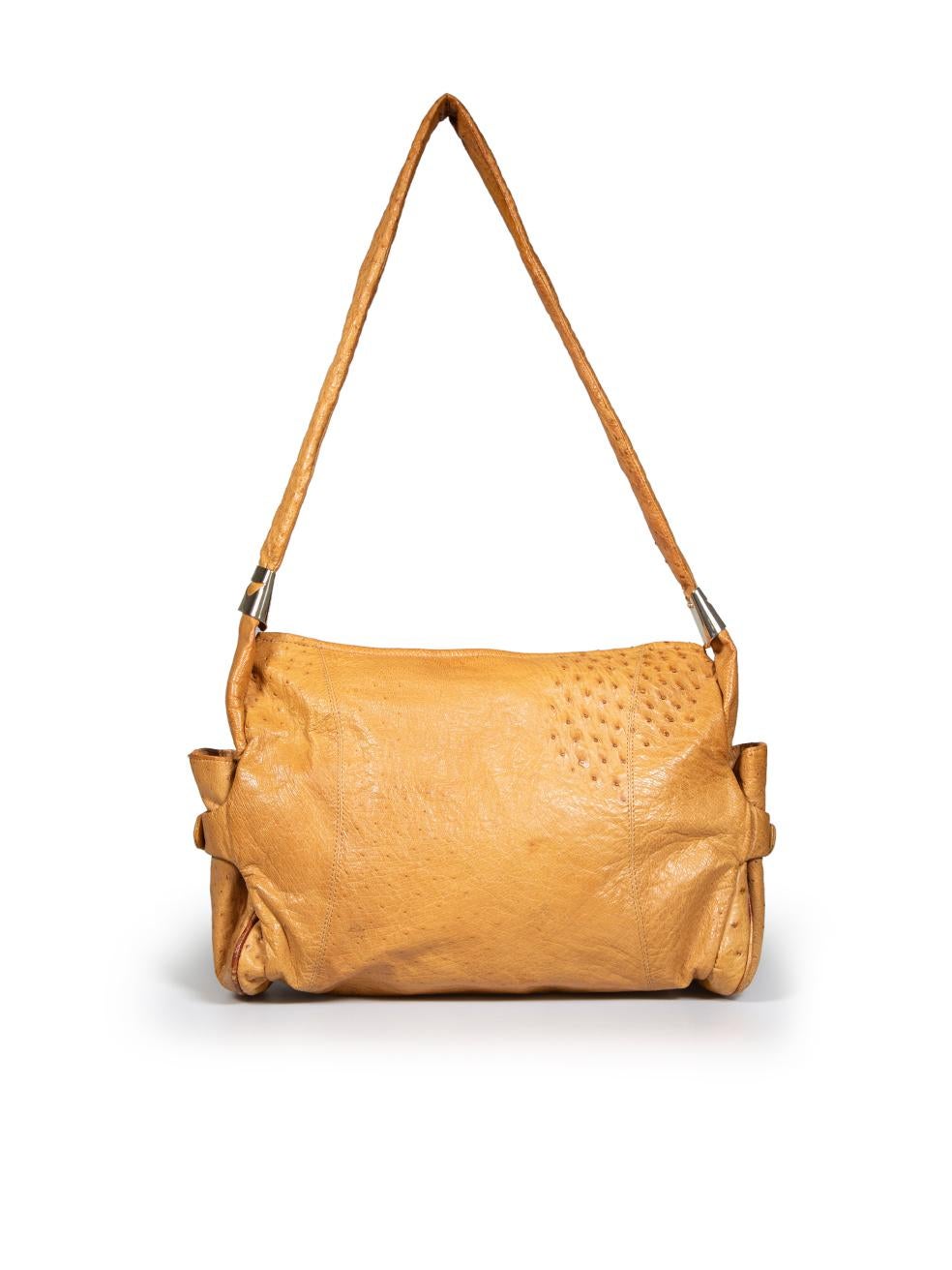Orange Cape Cobra Camel Ostrich Leather Bag