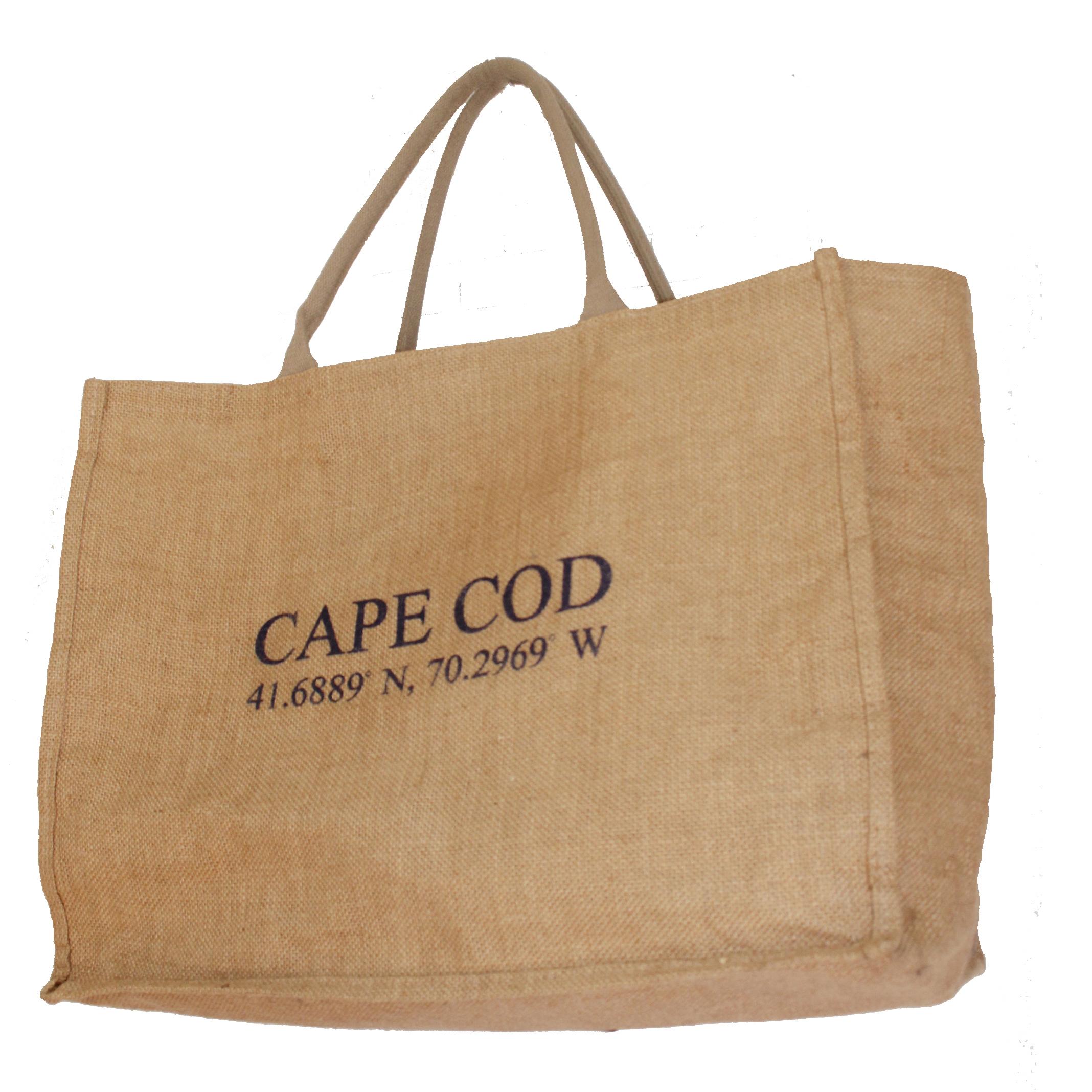 Marron Authentique sac cabas surdimensionné en toile de jute CAPE COD en vente