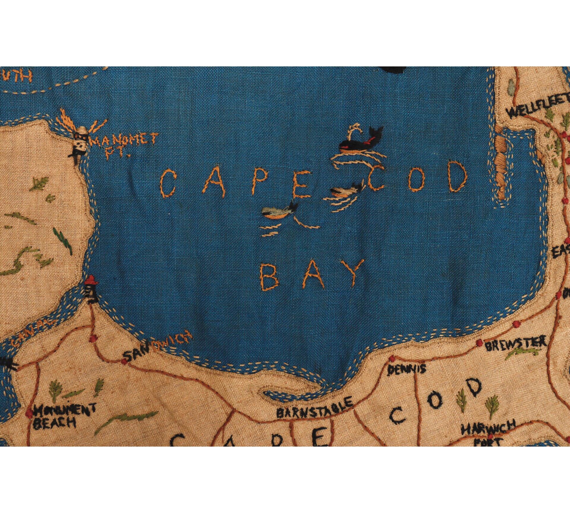 20th Century Cape Cod Embroidered Wall Hanging