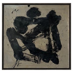 "Cape Cod" Painting in Ink and Charcoal on Canvas 29.2 x 28.4 in