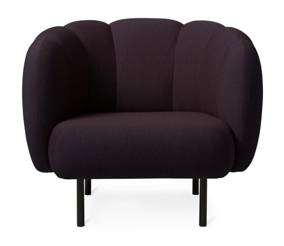 Cape Lounge chair with stitches sprinkles Eggplant by Warm Nordic
Dimensions: D95 x W84 x H 80 cm
Material: Textile or nubuck leather upholstery, Wooden frame, Powder coated black steel legs
Weight: 36.5 kg
Also available in different colors and