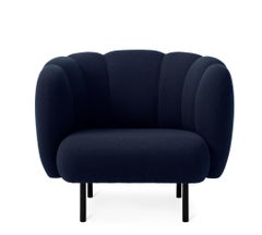 Cape Lounge Chair with Stitches Steel Blue by Warm Nordic