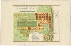 Cape of Good Hope – Fort and City Plan, French Colonial Map, c.1765