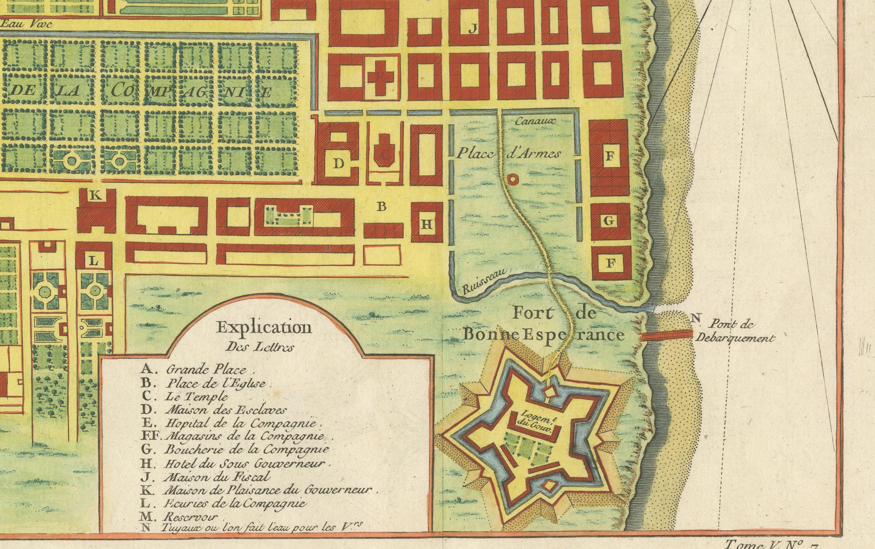 Cape of Good Hope – Fort and City Plan, French Colonial Map, c.1765