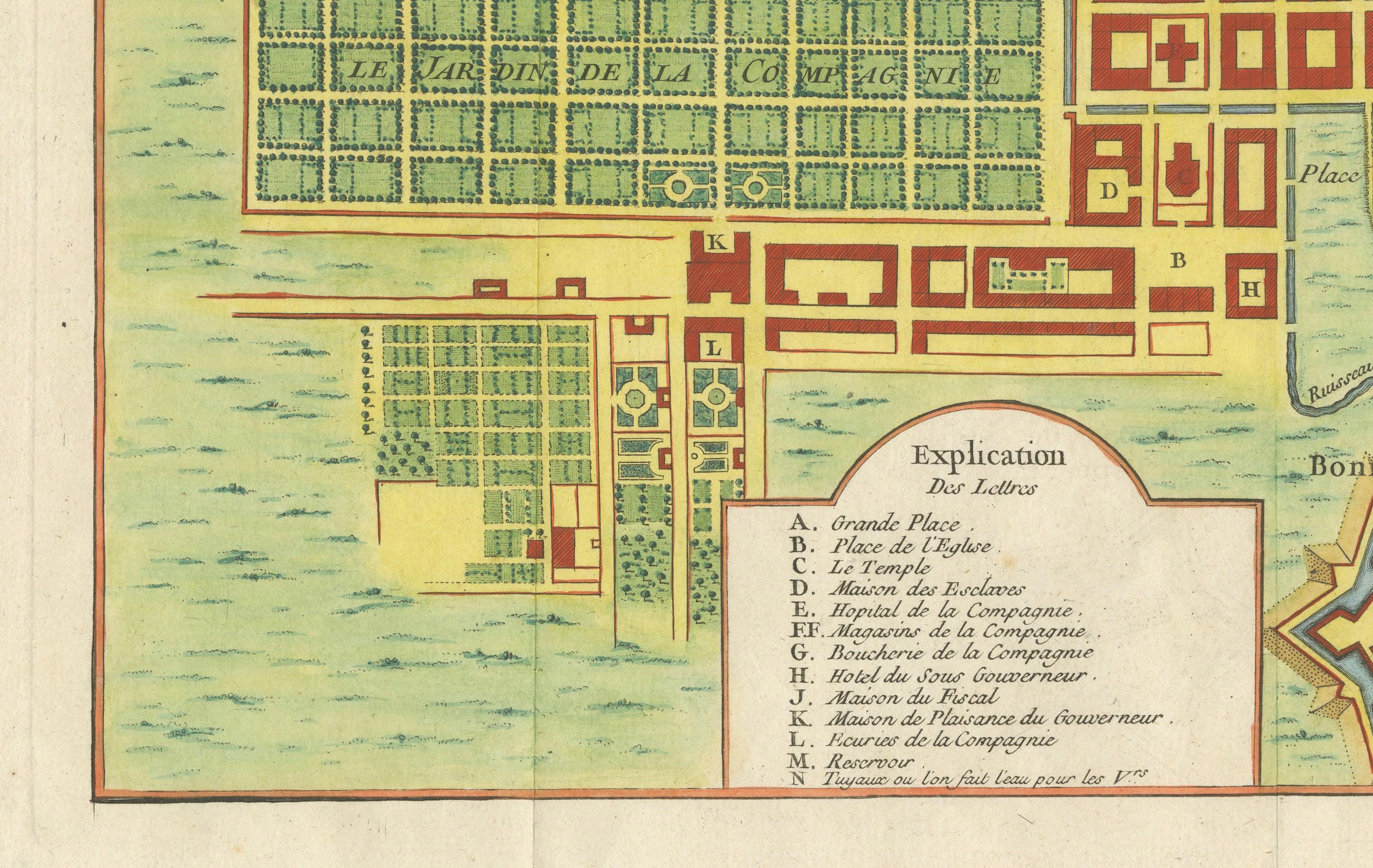 Cape of Good Hope – Fort and City Plan, French Colonial Map, c.1765