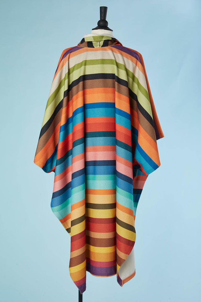 Women's or Men's Cape with multicolor striped pattern 