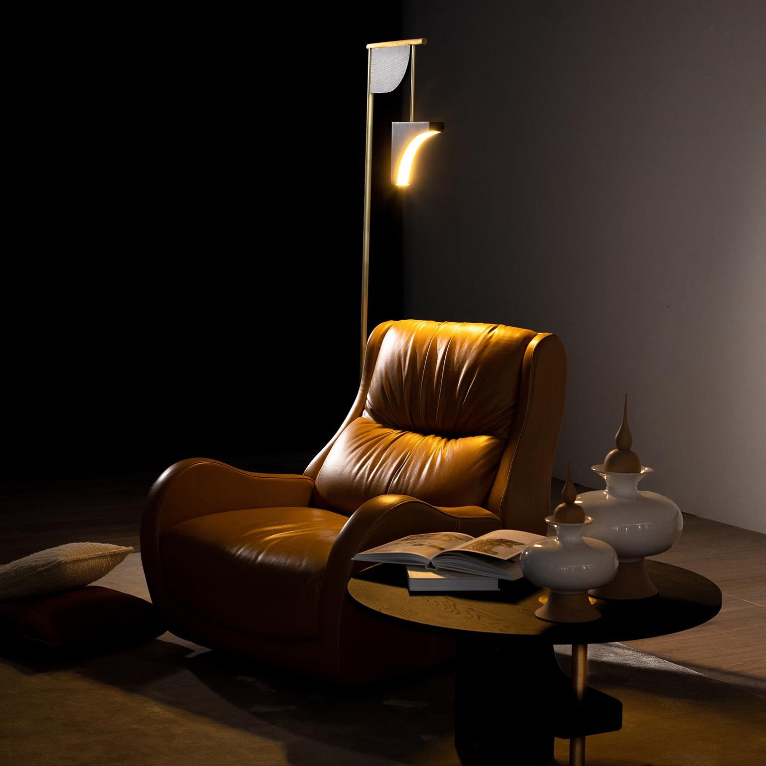Modern Capelinhos Lounge Chair, Swivel, Leather, Handmade Portugal by Greenapple For Sale 2