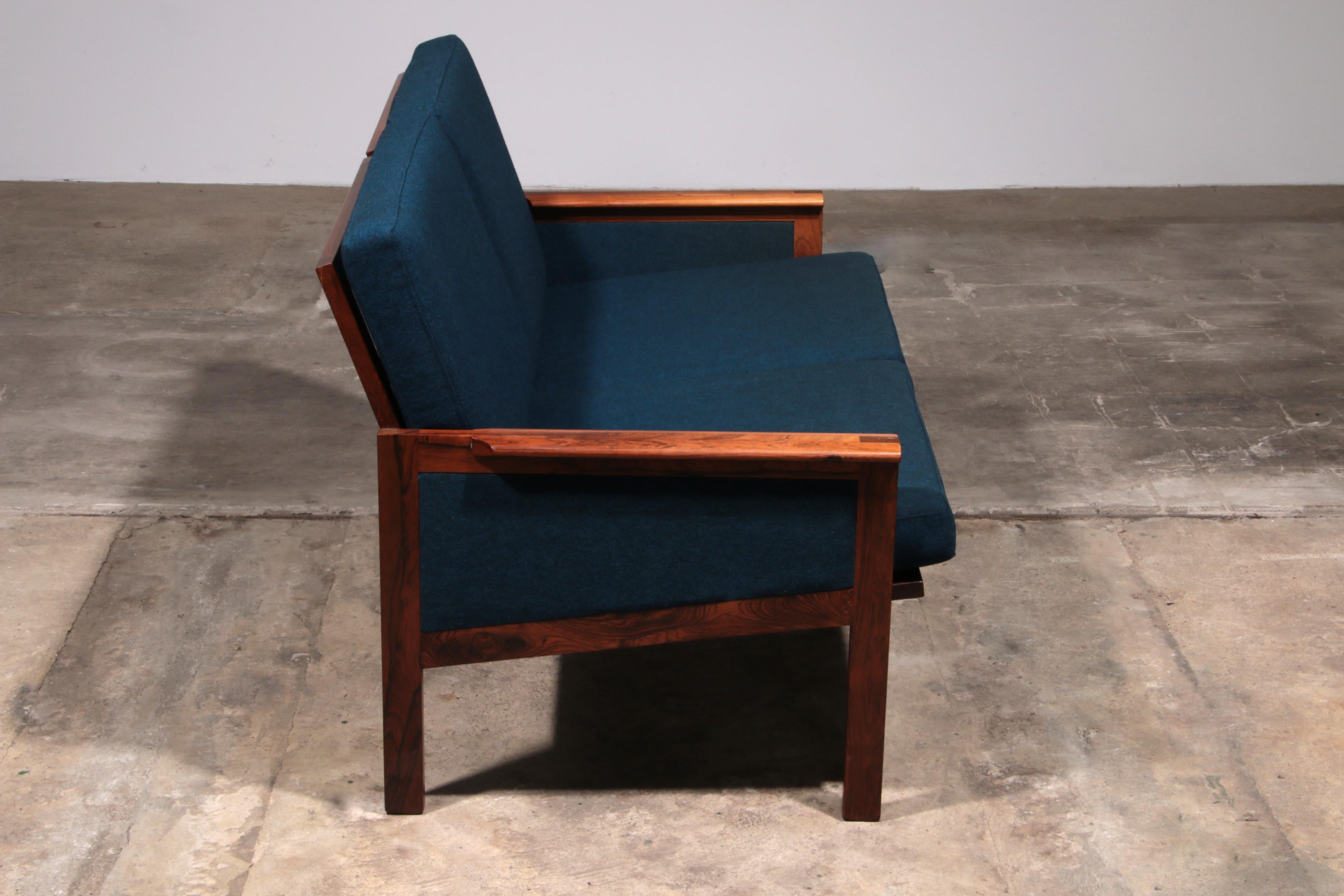 Fabric Illum Wikkelsø for Niels Eilersen, Capella Bench and table 1960 For Sale