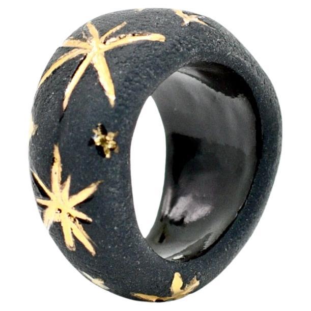 Black Porcelain Ring Capella In New Condition For Sale In London, GB