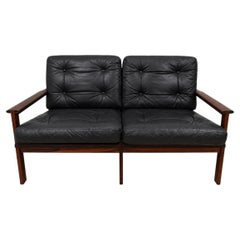 Capella Sofa by Illum Wikkelsø: Mid-Century Rosewood & Leather