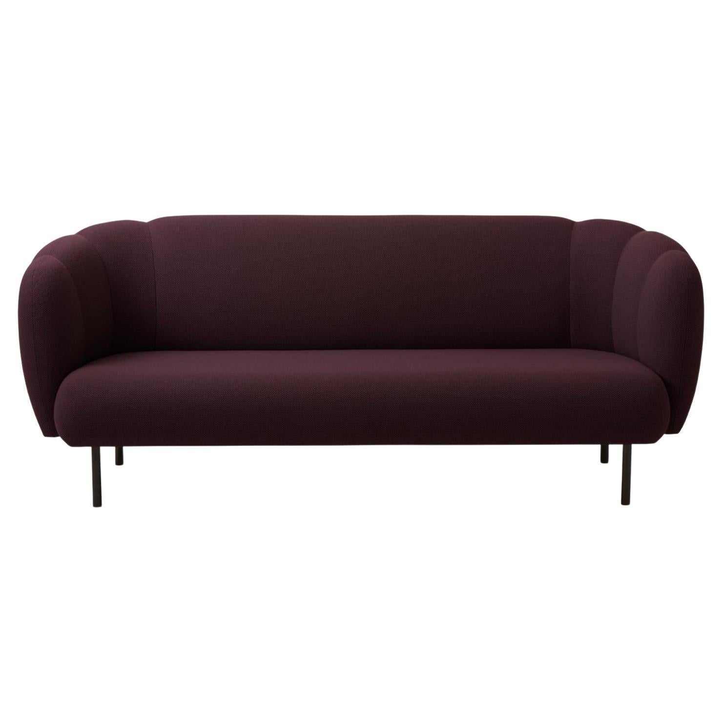 Caper 3 Seater With Stitches Burgundy by Warm Nordic For Sale