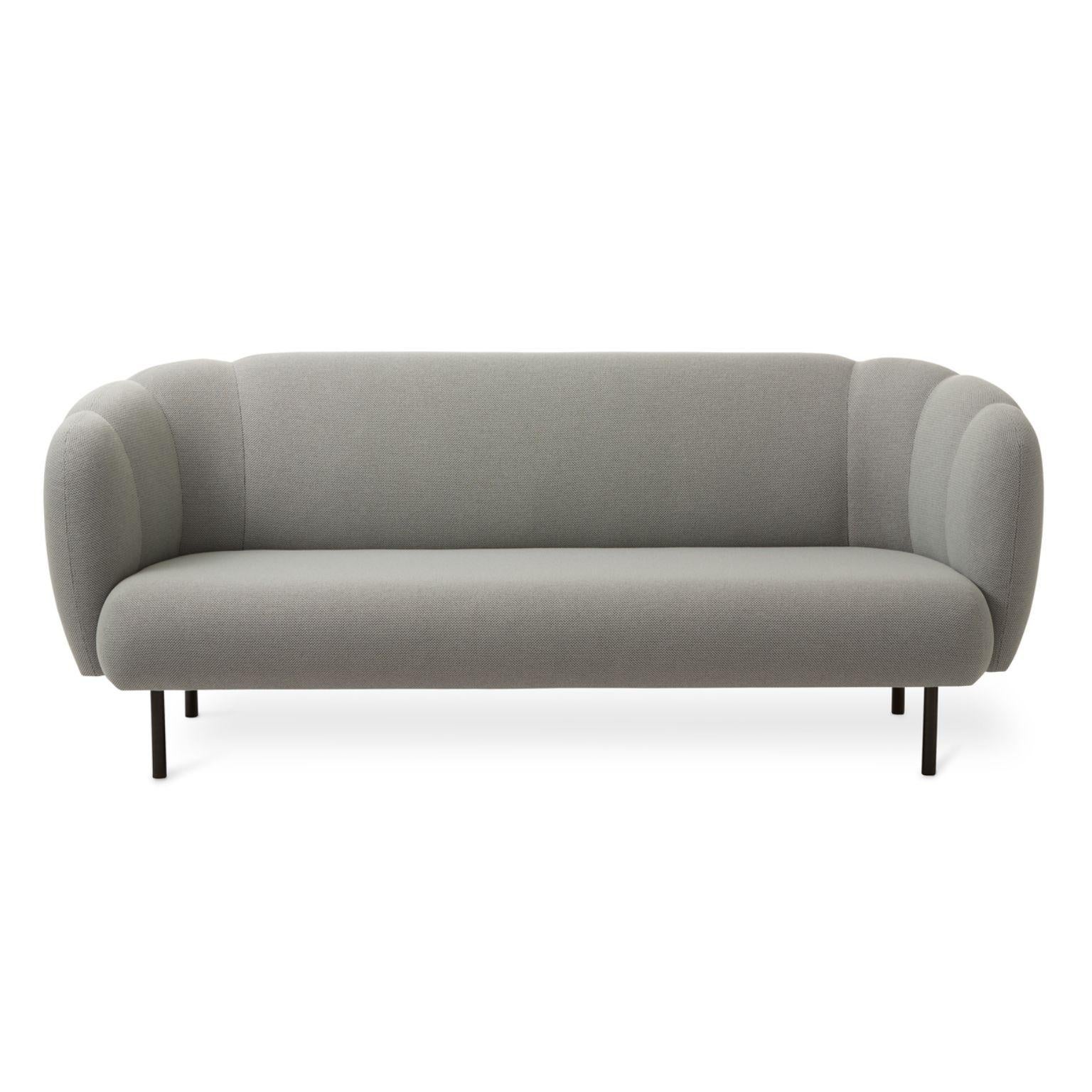 Caper 3 seater with stitches minty grey by Warm Nordic
Dimensions: D 200 x W 84 x H 80 cm
Material: Textile upholstery, Wooden frame, Powder coated black steel legs.
Weight: 55.5 kg
Also available in different colours and finishes.

An elegant