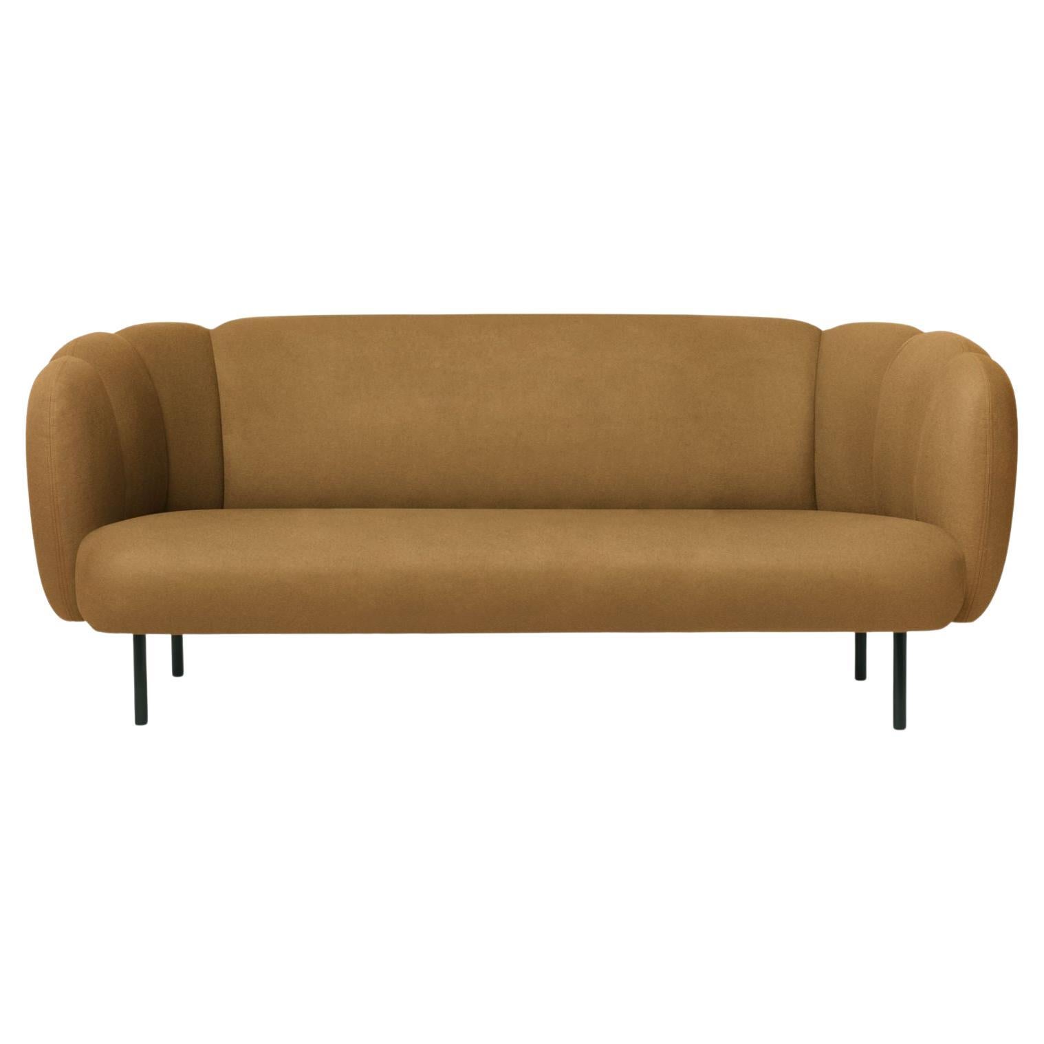 Caper 3 Seater with Stitches Olive by Warm Nordic For Sale