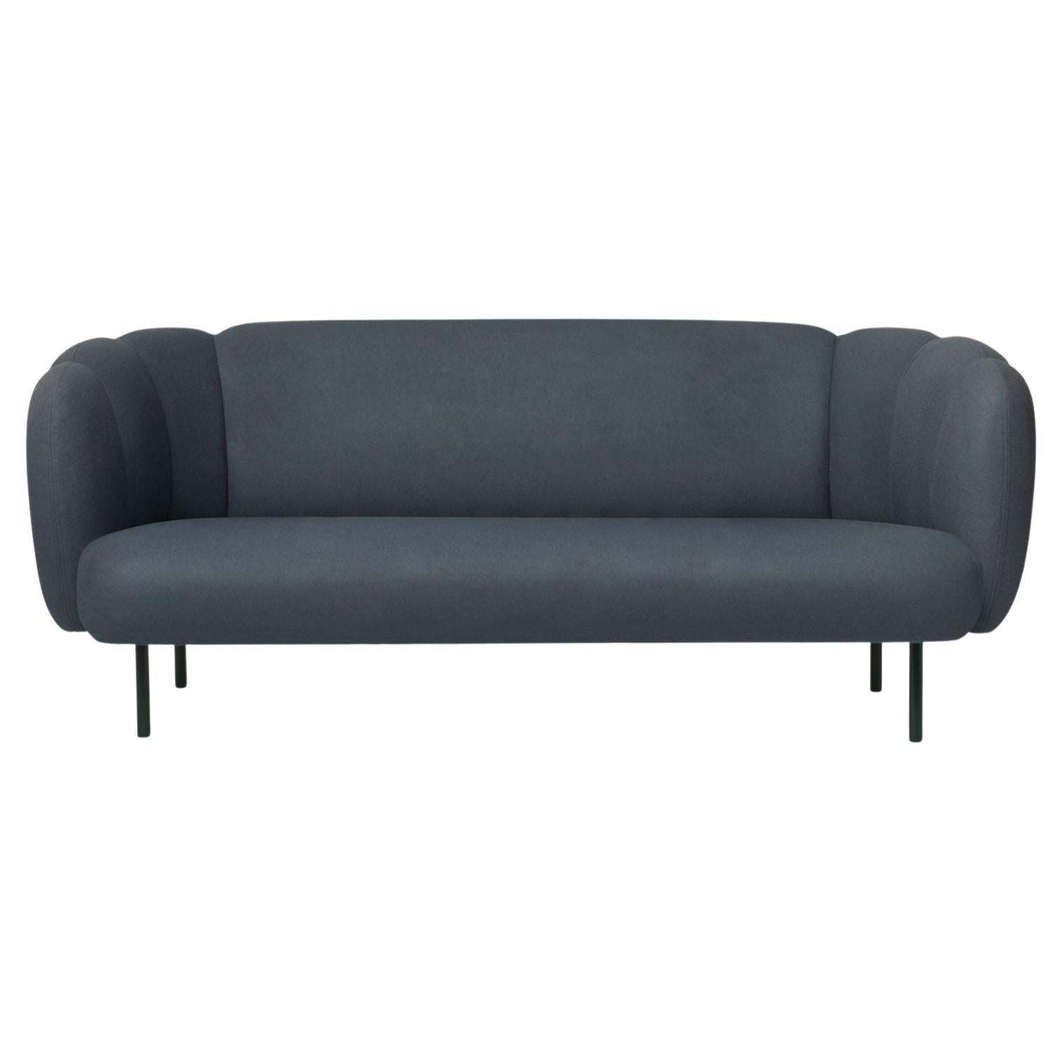 Caper 3 Seater with Stitches Petrol by Warm Nordic For Sale