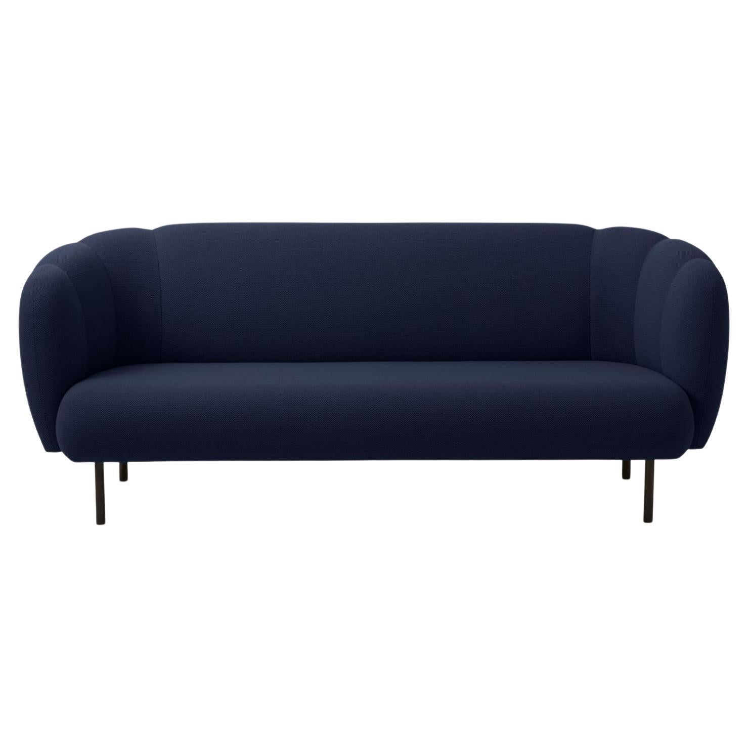Caper 3 Seater with Stitches Steel Blue by Warm Nordic For Sale