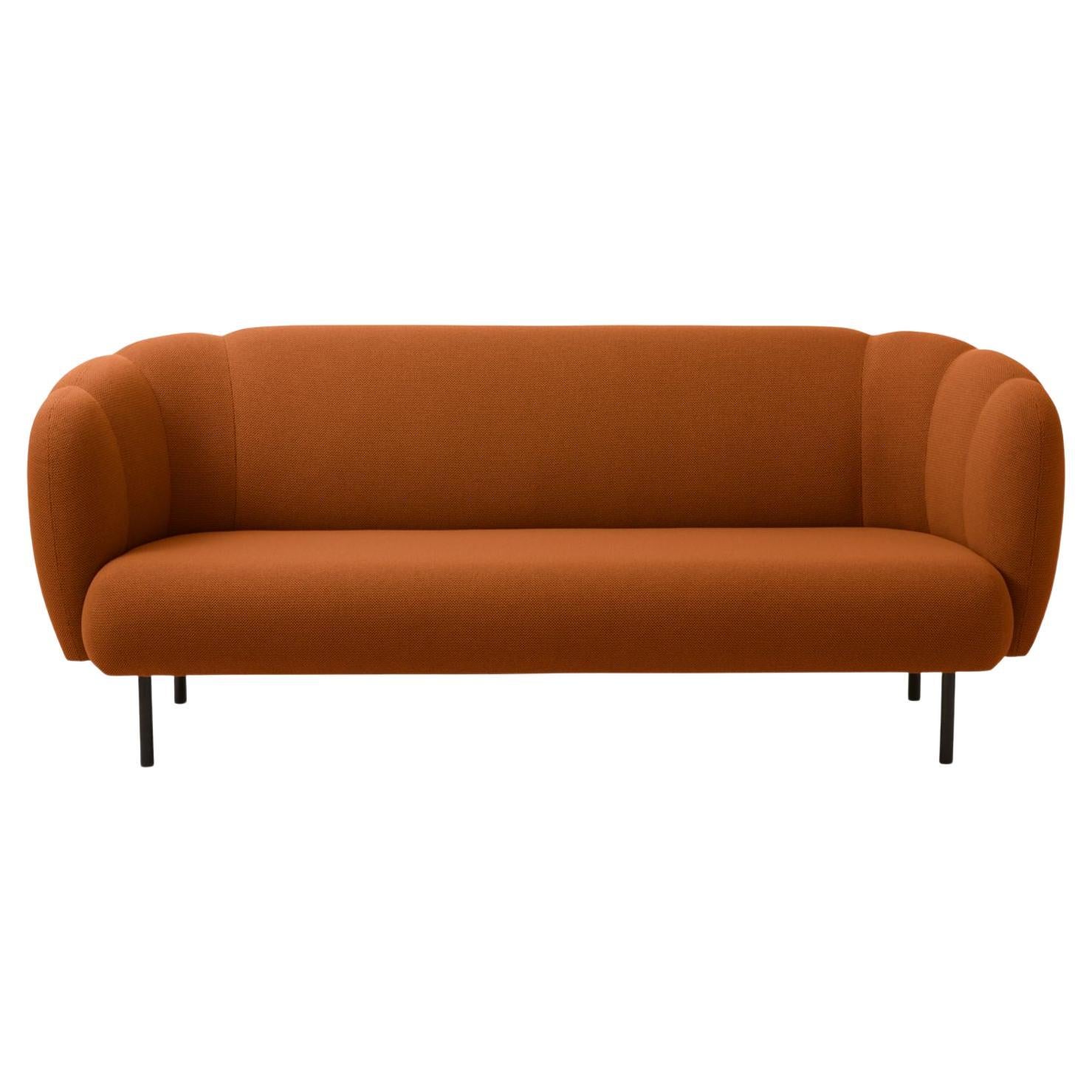 Caper 3 Seater with Stitches Terracotta by Warm Nordic For Sale