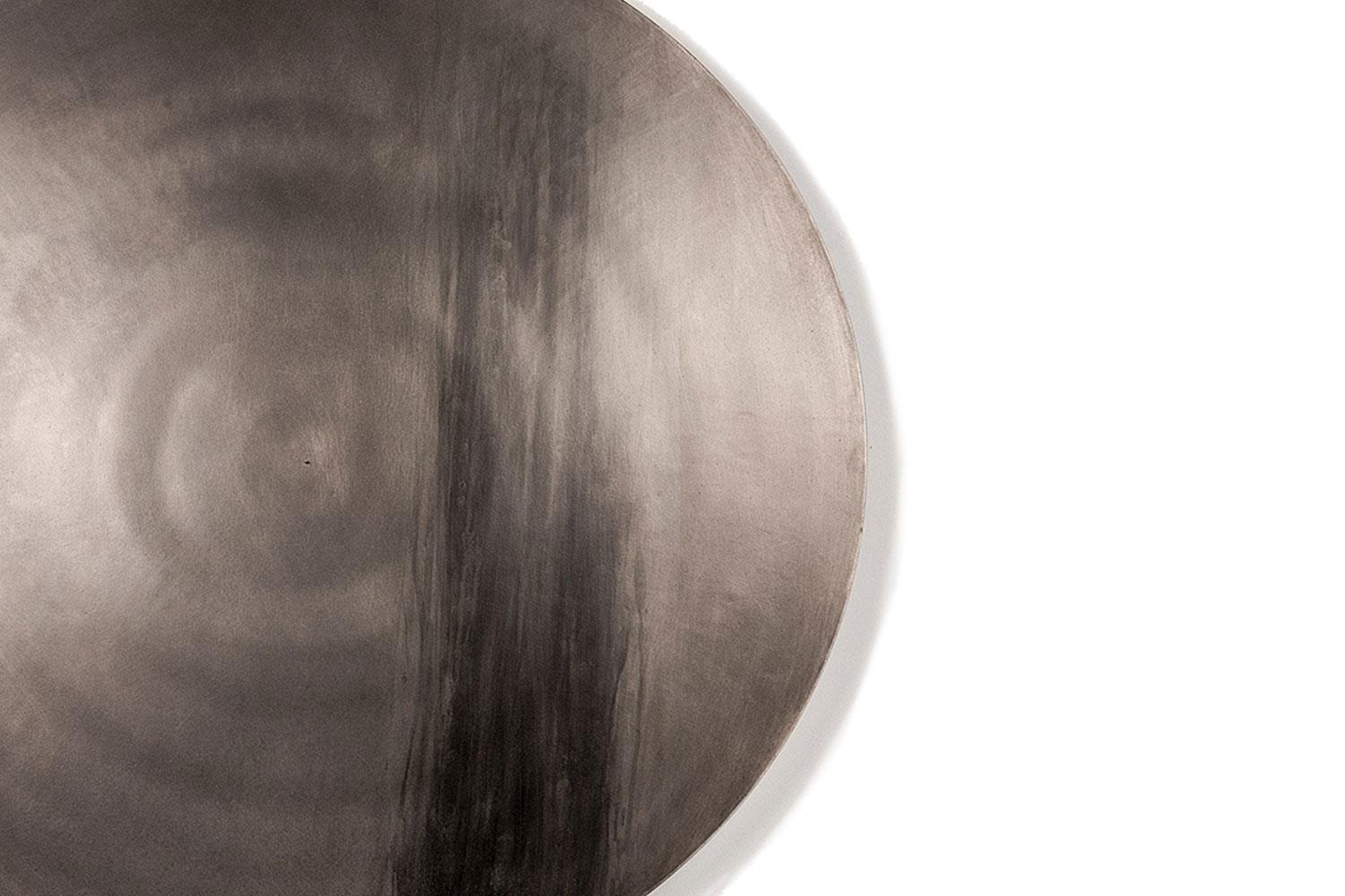 This steel charger by artist, Martha Sturdy is contemporary and organic creation. 
An acid wash adds dimension and detail to the piece.

Artist, Martha Sturdy was born in 1942 in Vancouver, British Columbia, where she has spent the extent of her