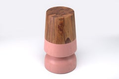 Capirucho Turned Drink Table Coral and Conacaste