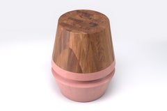 Capirucho Turned Side Table Coral and Conacaste
