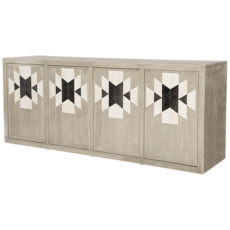 Capistrano Anrichte aus Rustikalem Holz mit Geometrischem Muster von Badgley Mischka Home 1