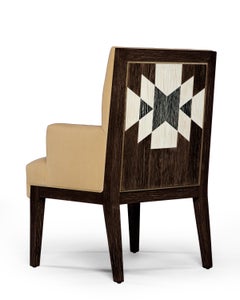 Capistrano Dining Armchair in Chocolate & Onyx Finish by Innova Luxuxy Group