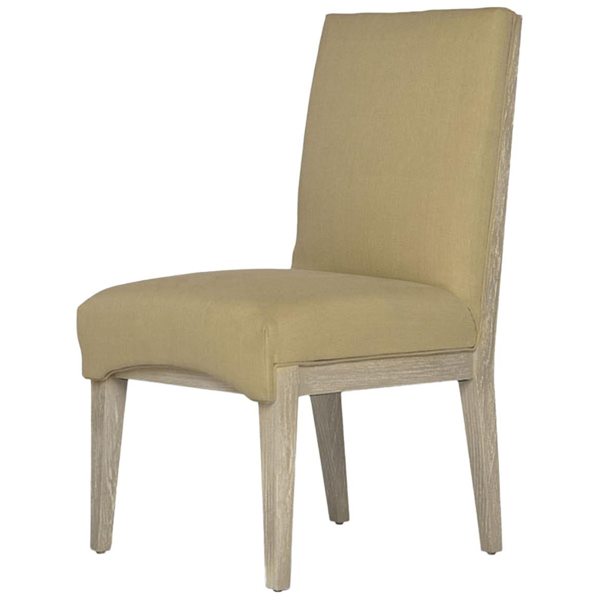 Capistrano Dining Side Chair with Wood and Gold Leaf Frame, Innova Luxuxy Group For Sale