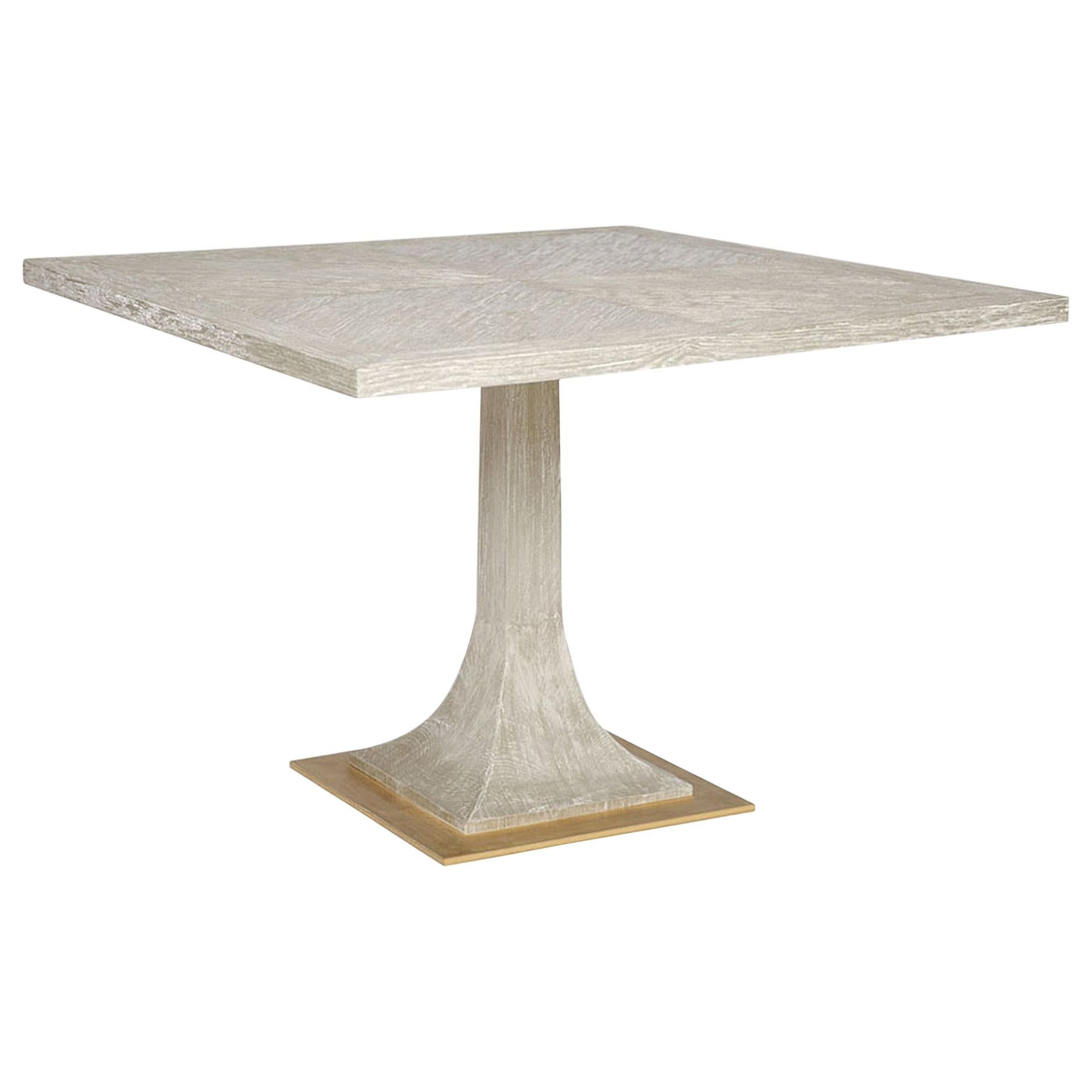 Capistrano Dining Table in Oyster Gray & Gold Leaf by Innova Luxuxy Group For Sale