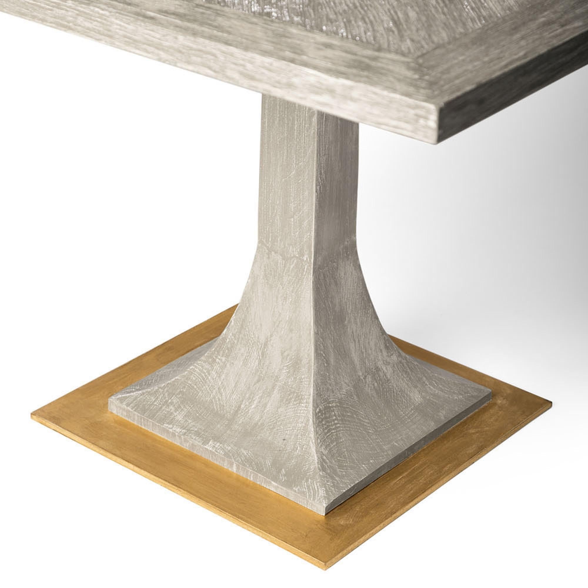 Modern Capistrano Double Dining Table in Oyster Gray & Metal by Innova Luxuxy Group For Sale