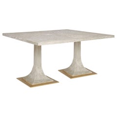 Capistrano Double Dining Table in Oyster Gray & Metal by Innova Luxuxy Group