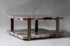 Capital Coffee Table II by DeMuro Das in Smokey Quartz & Antique Bronze