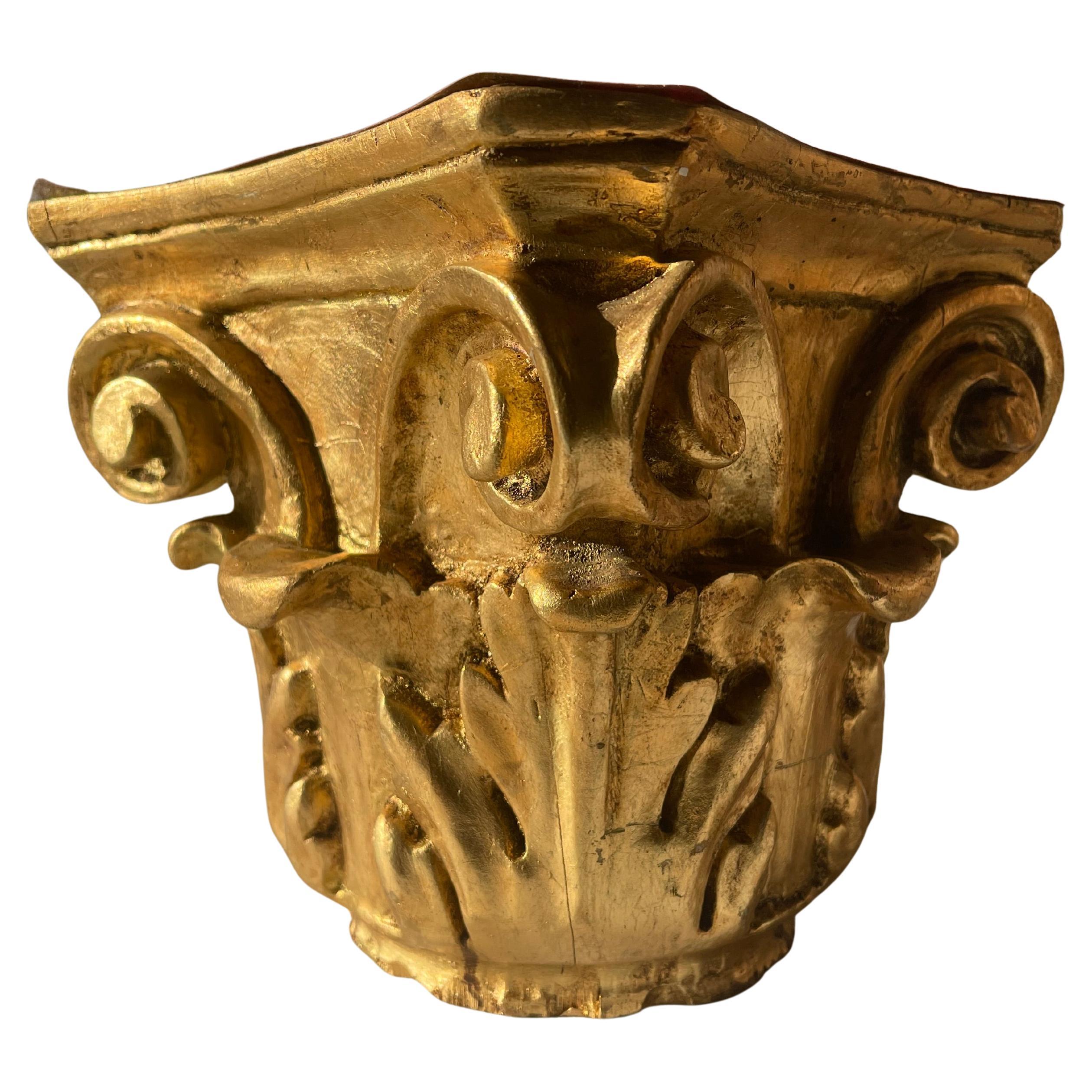 Italian carved wooden capitals Mid-20th century