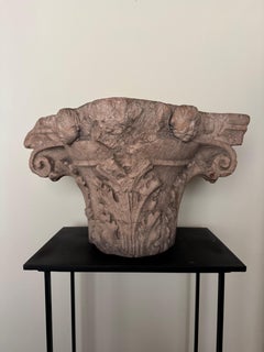 Capitello corinzio a foglie d'acanto in marmo rosso di Verona - fine XV secolo