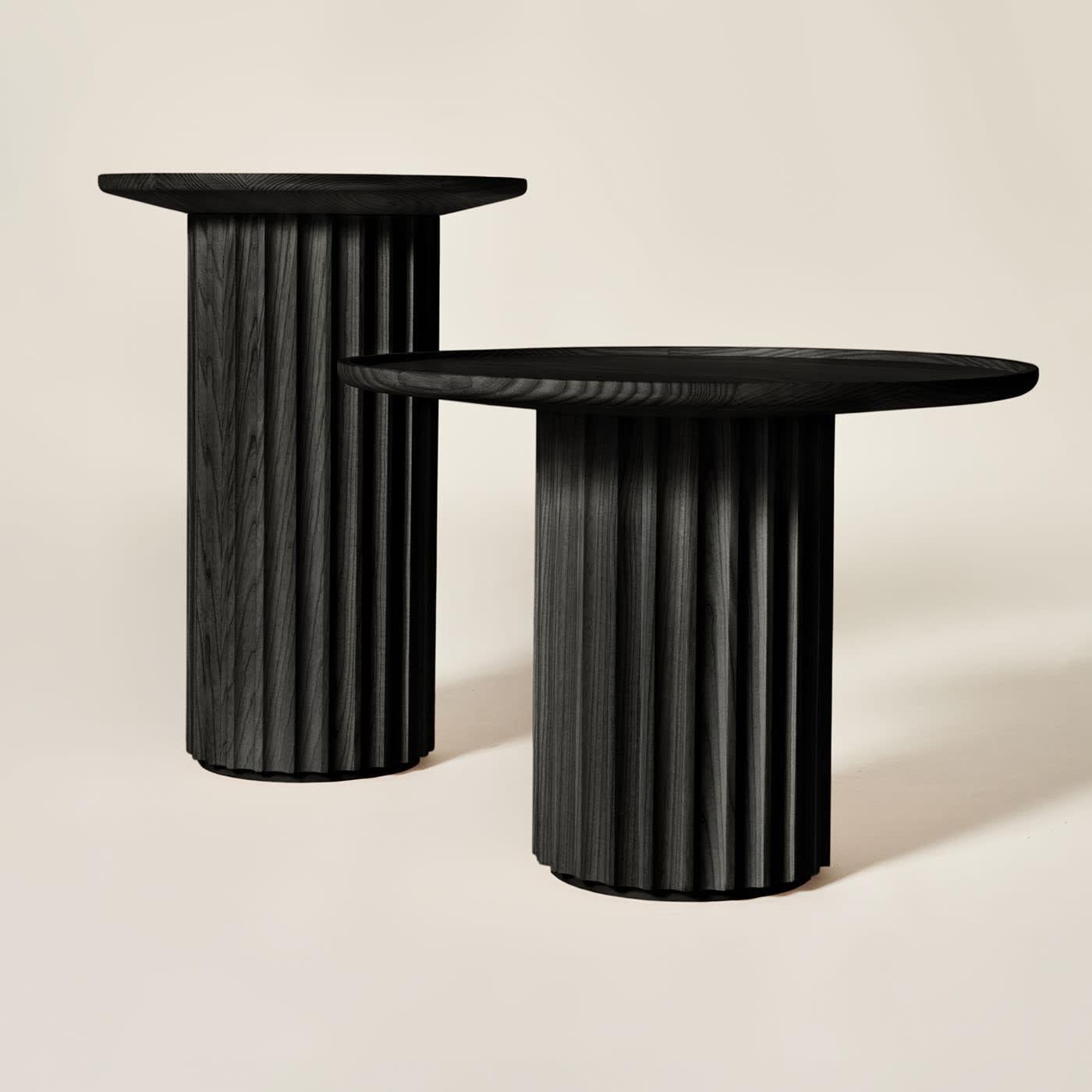 Italian Capitello Slim Black Ash Side table For Sale