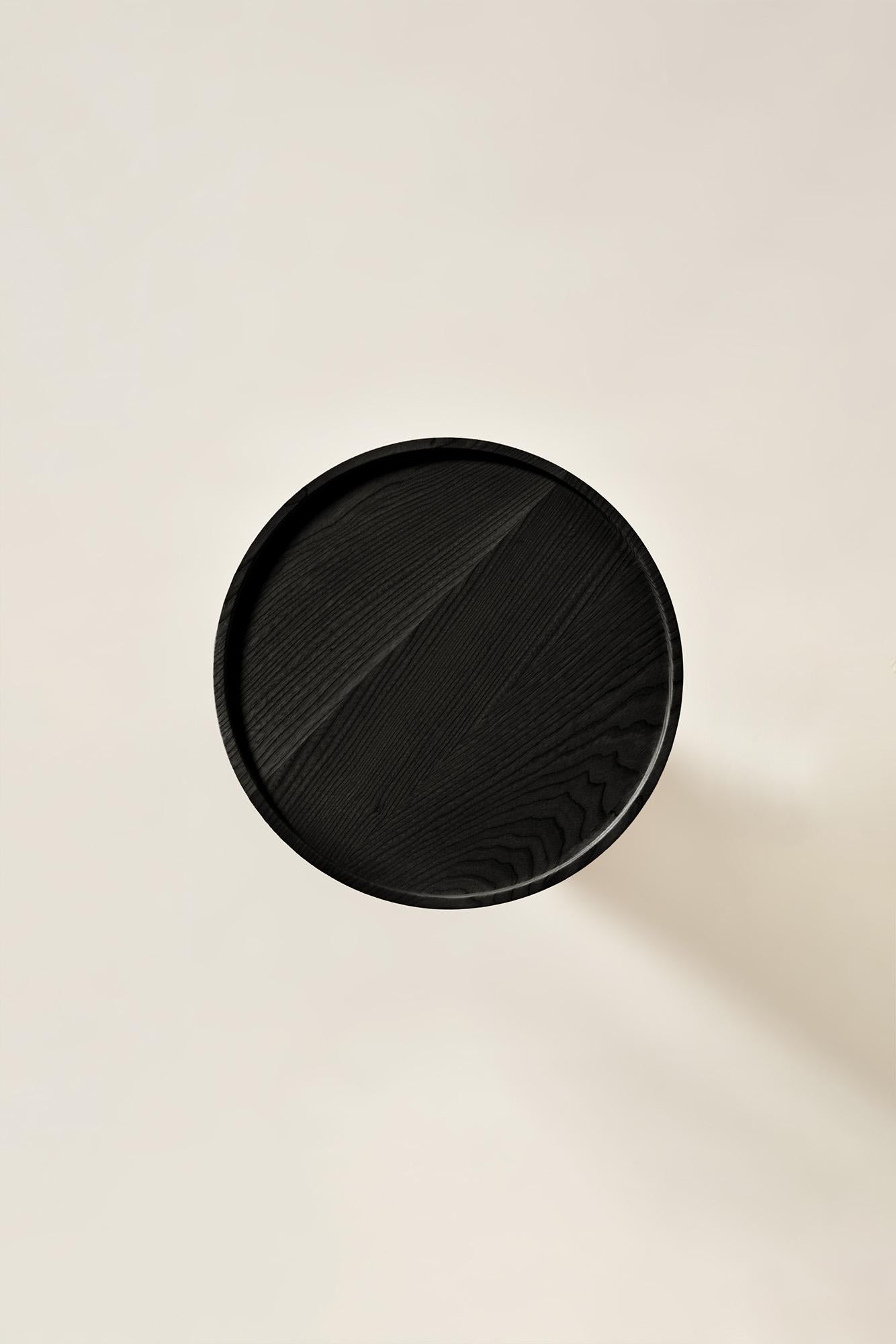 Capitello Solid Wood Coffee Table, Ash in Black Finish, Contemporary For Sale 5