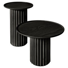 Capitello Solid Wood Coffee Table, Ash in Black Finish, Contemporary
