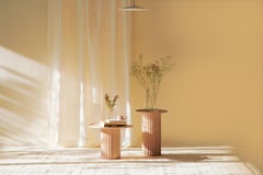 Table basse Capitello en bois massif, finition naturelle, contemporaine