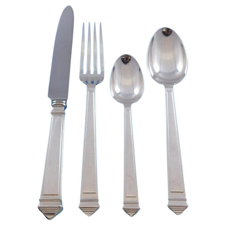 Legend by Fortunoff Italy Sterling Silver Flatware Set Service Dinner 45 Pieces For Sale at 1stDibs