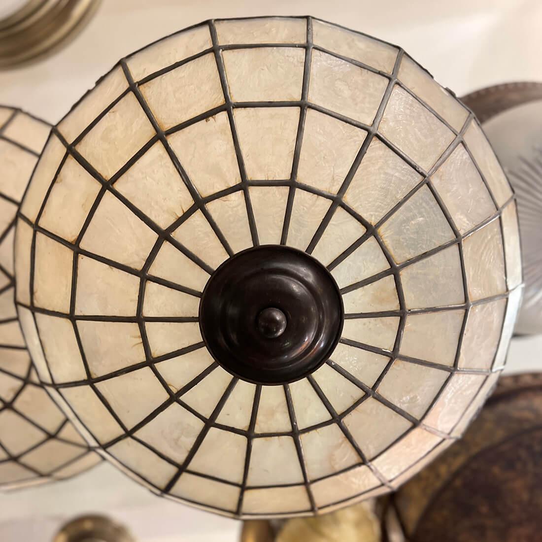 Capiz Ceiling Light Fixture For Sale 4