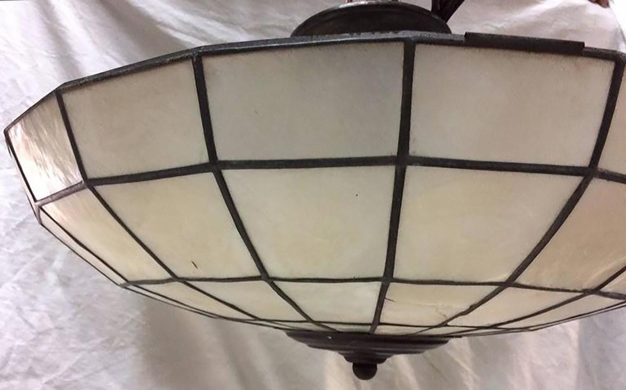 French Capiz Ceiling Light Fixture For Sale