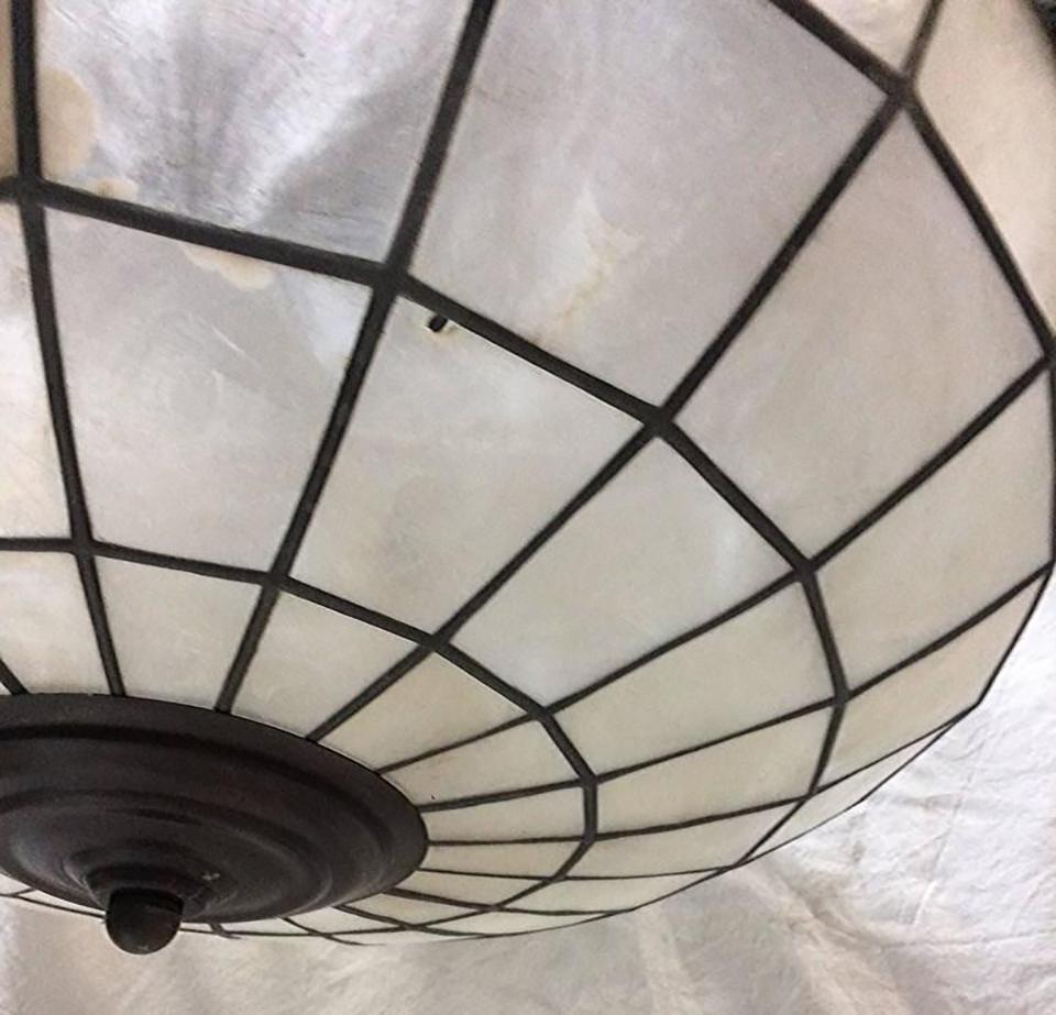 Capiz Ceiling Light Fixture In Good Condition For Sale In New York, NY